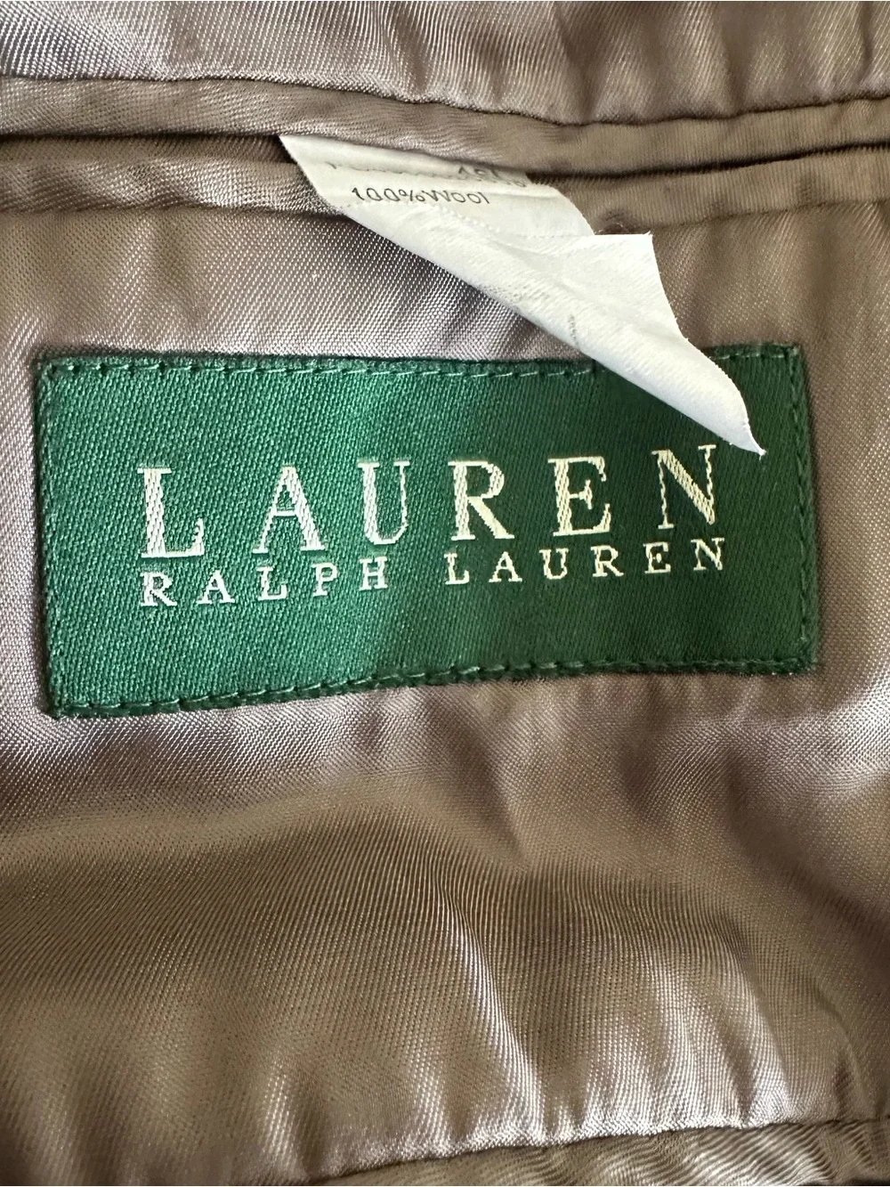 Lauren Ralph Lauren Brown Herringbone Blazer - Classic Tailored Sport Coat 46L